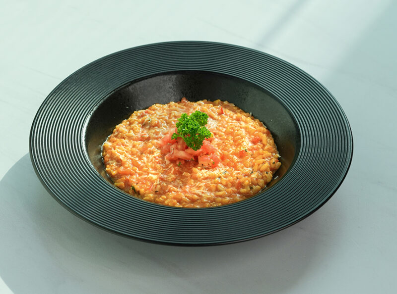 Creamy roasted tomato risotto