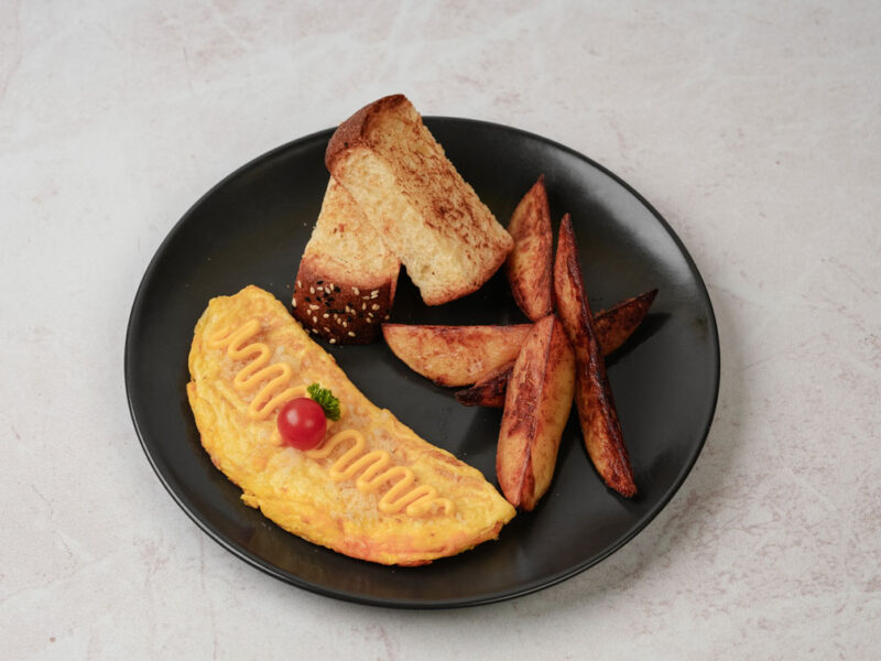 Eggs and cheese omelets