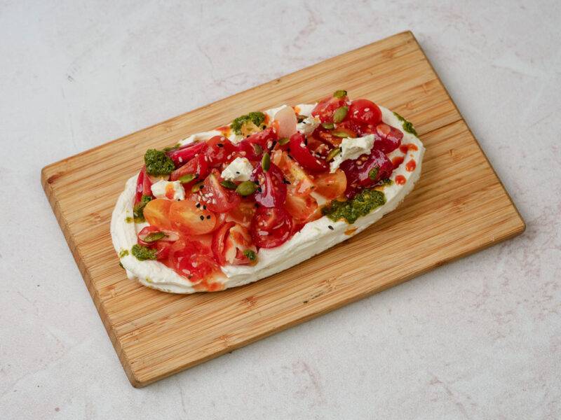 Tomato and leban cheese toast